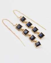 Load image into Gallery viewer, Square Stone Drop Earrings
