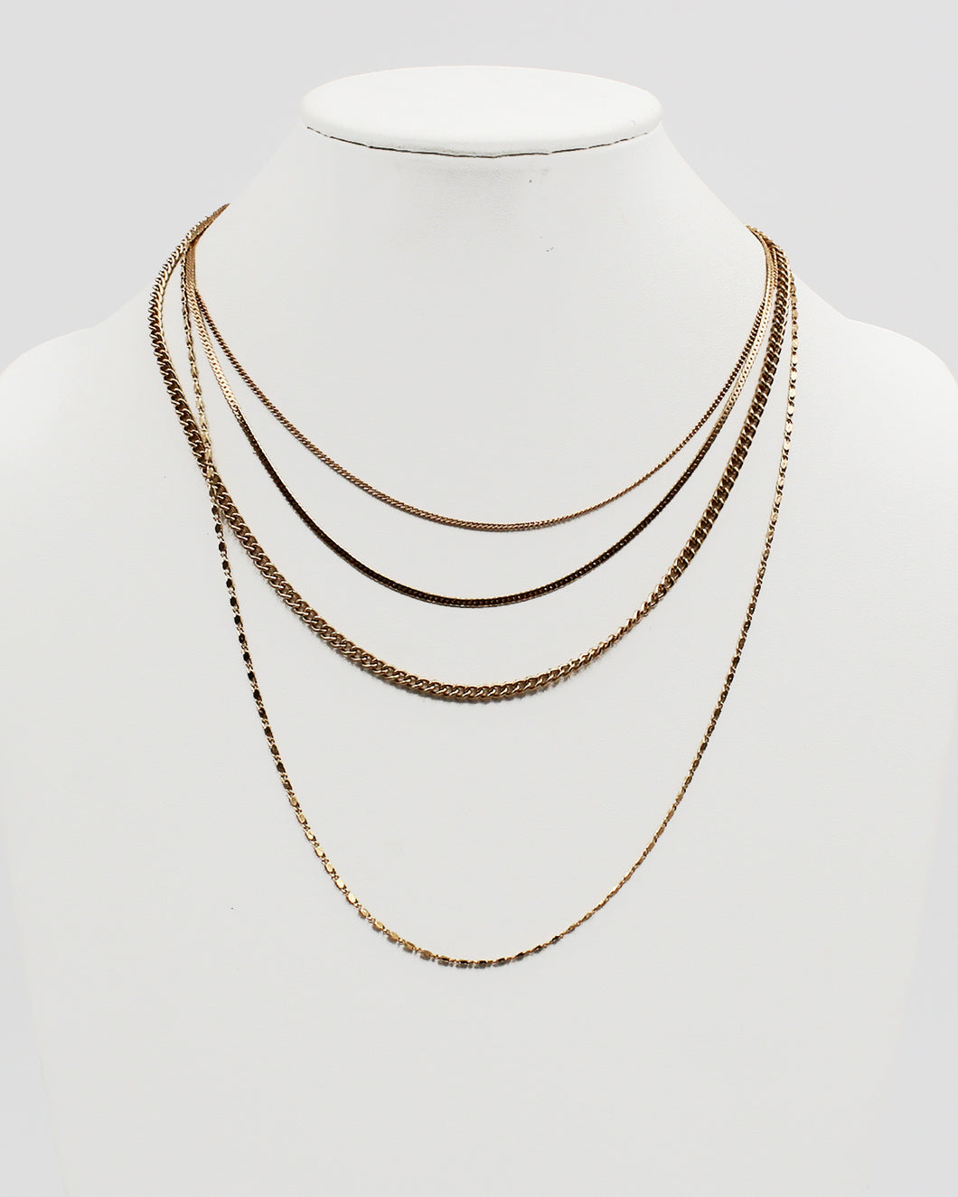 Multiple Layered Mixed Chain Necklace