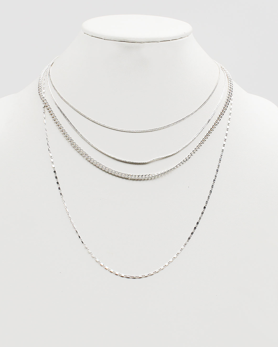 Multiple Layered Mixed Chain Necklace