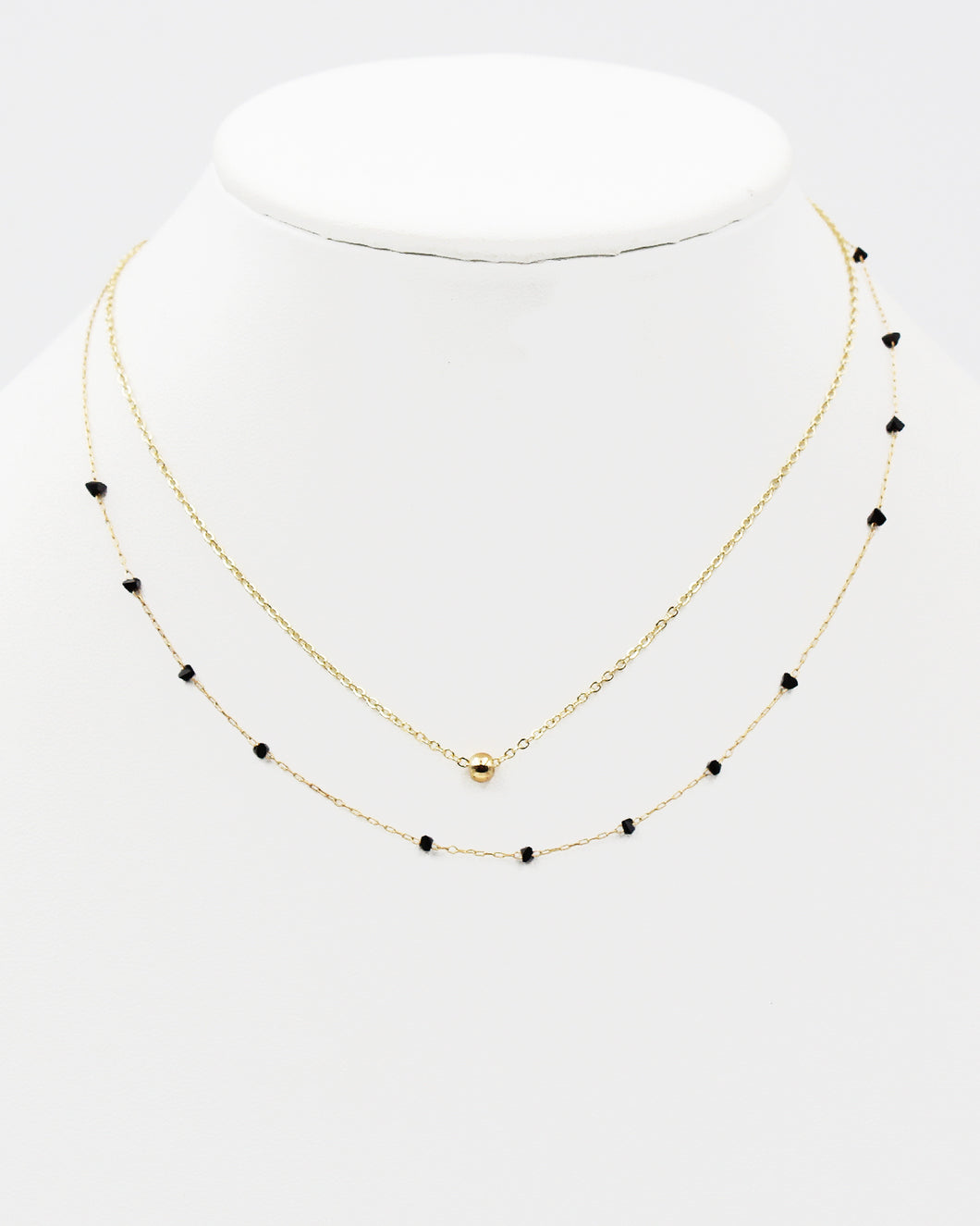 Faceted Tiny Crystal Delicate Layer Necklace