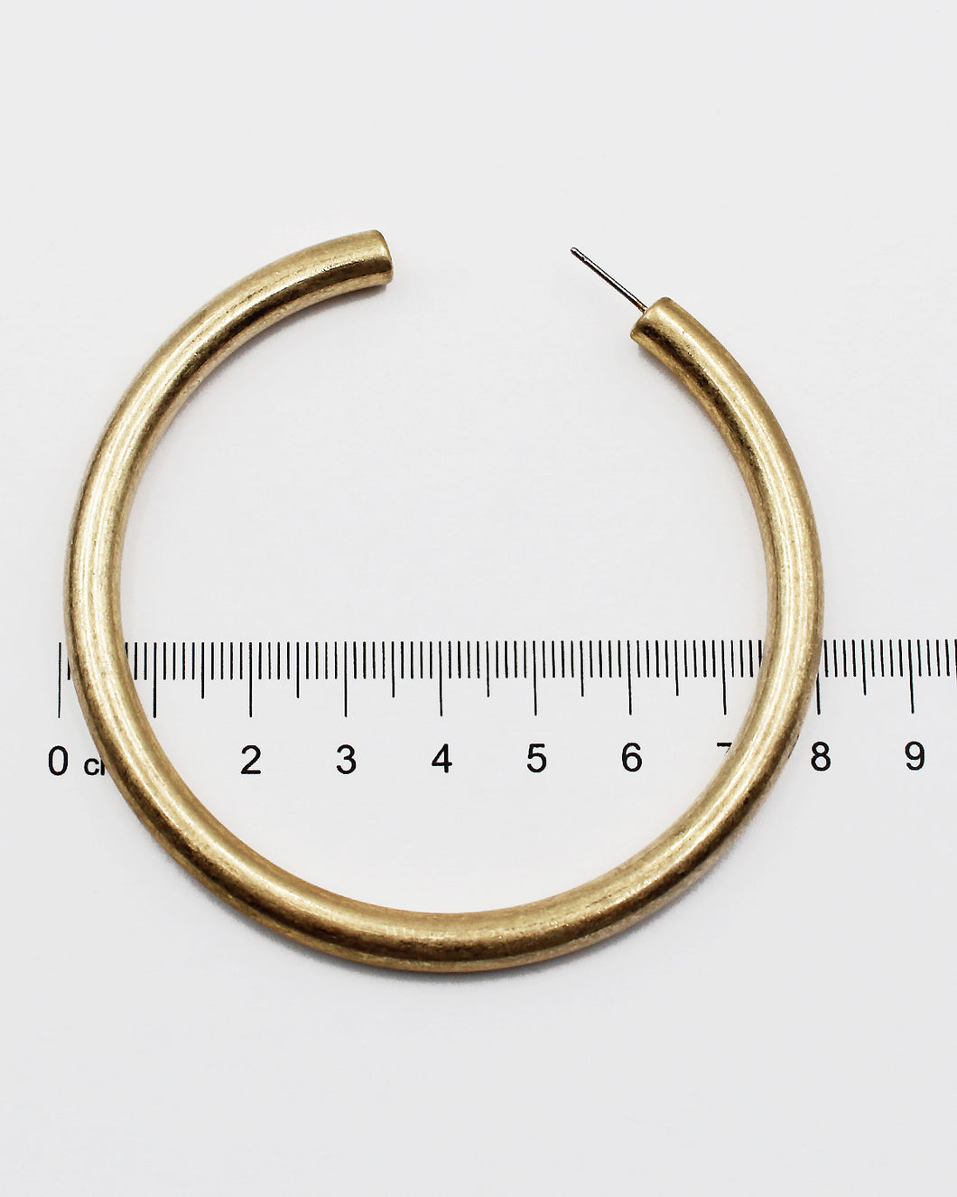 80mm Matt Metal Hoop Earrings
