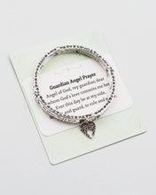 Load image into Gallery viewer, Guardian Angle Prayer Stretch Bangle Bracelet with Charm
