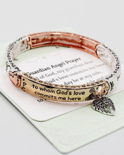 Load image into Gallery viewer, Guardian Angle Prayer Stretch Bangle Bracelet with Charm
