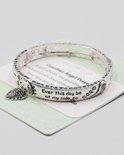 Load image into Gallery viewer, Guardian Angle Prayer Stretch Bangle Bracelet with Charm
