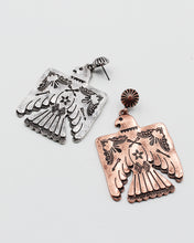 Load image into Gallery viewer, Metal Aztec Bird Earrings
