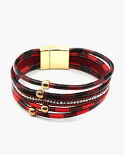 Load image into Gallery viewer, Plaid Print Layered Magnetic Link Bracelet
