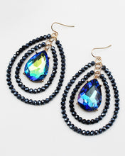 Load image into Gallery viewer, Crystal Tear Drop Center Dangle Earrings
