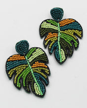 Load image into Gallery viewer, Beaded Leaf Earrings
