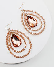 Load image into Gallery viewer, Crystal Tear Drop Center Dangle Earrings
