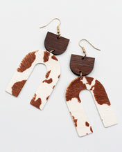 Load image into Gallery viewer, Wild Print Calf Skin Arch Earrings
