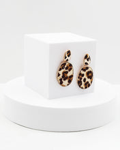 Load image into Gallery viewer, Calf Skin Golden Edge Dangle Earrings
