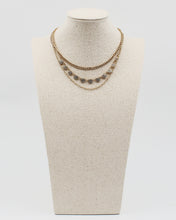 Load image into Gallery viewer, Triple Layered Chain Necklace with Stone Charms
