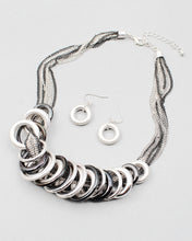 Load image into Gallery viewer, Metal Ring Necklace with Multiple Chains

