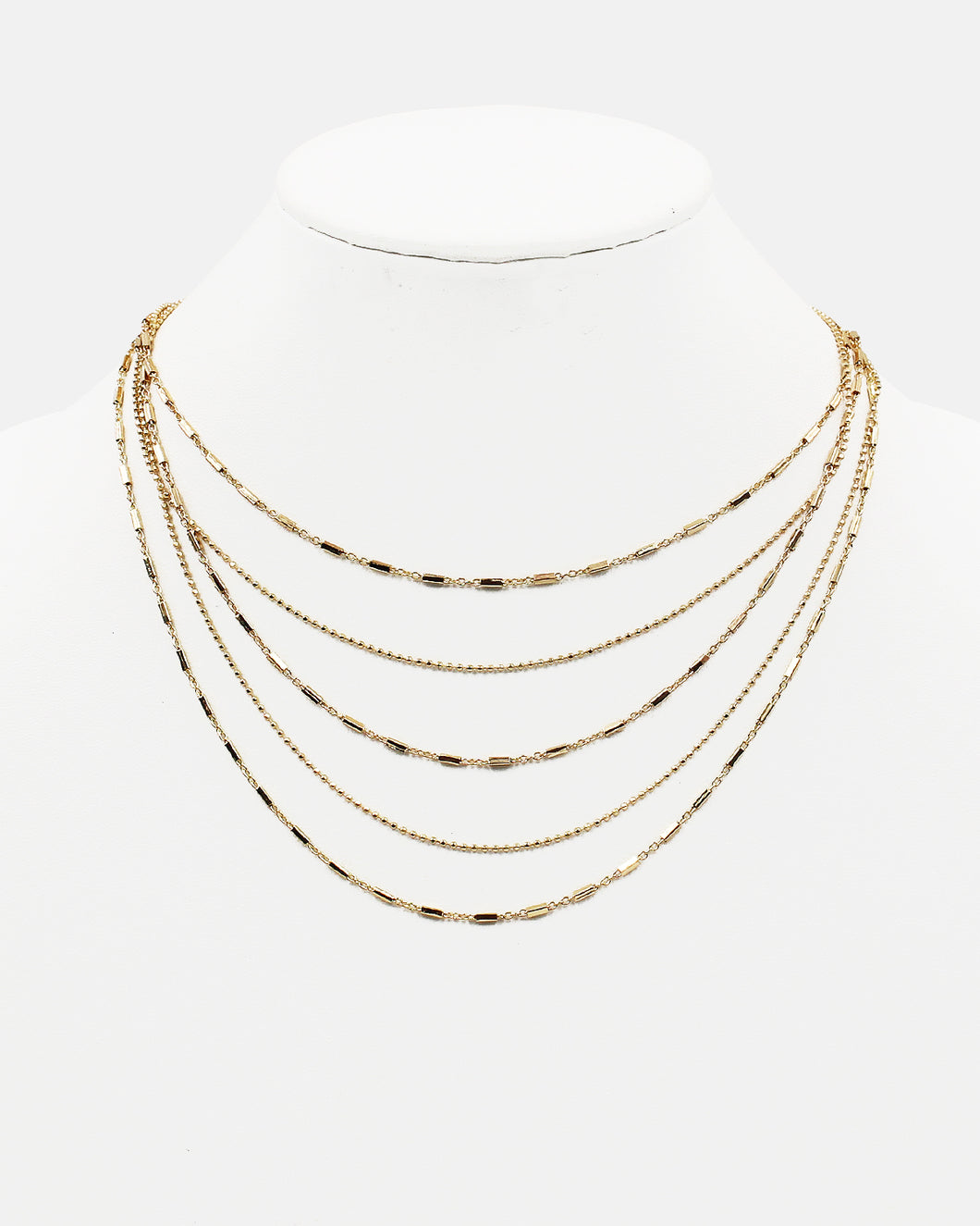 Multiple Layered Delicate Metal Chain Necklace