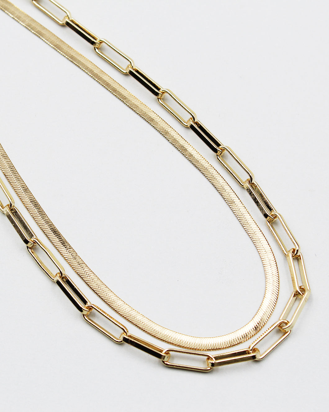 Paper Clip & Omega Chain Necklace