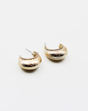 Load image into Gallery viewer, Textured Metal Huggie Hoop Earrings

