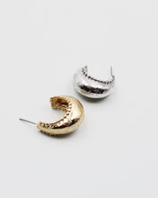 Load image into Gallery viewer, Textured Metal Huggie Hoop Earrings
