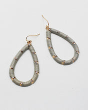 Load image into Gallery viewer, Tear Drop Thread Wrapped Earrings with Rhinestones
