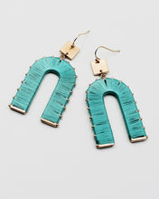Load image into Gallery viewer, Thread Wrapped Arch Drop Earrings
