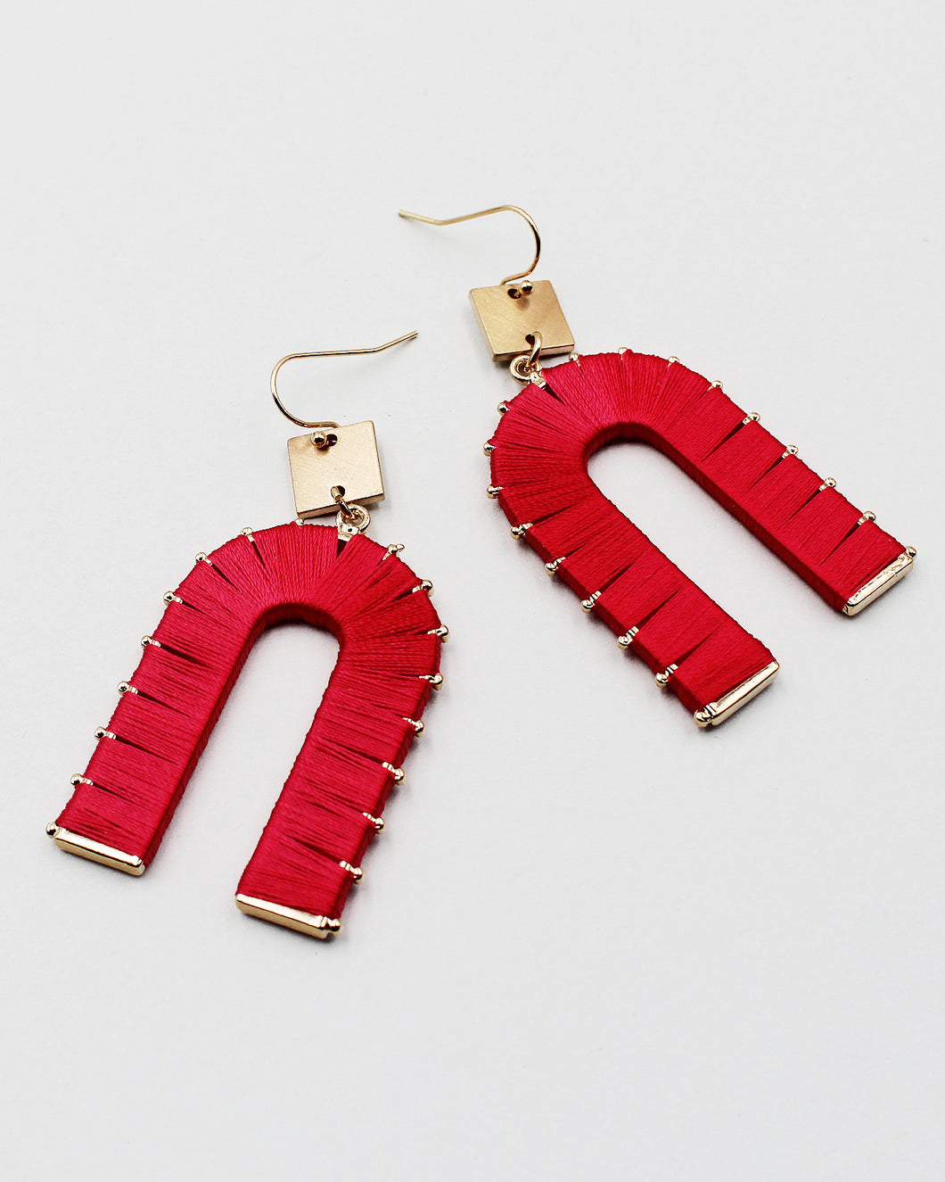 Thread Wrapped Arch Drop Earrings