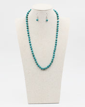 Load image into Gallery viewer, 24&quot; Turquoise Beaded Necklace Set
