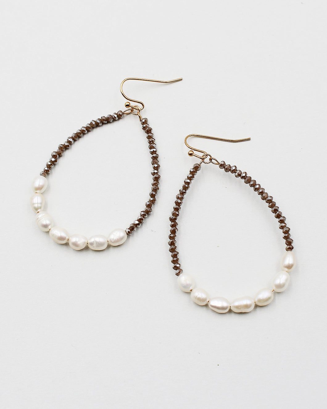 Faceted Crystal & Pearl Beaded Earrings