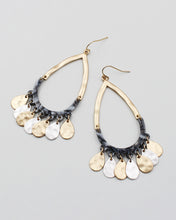 Load image into Gallery viewer, Tear Drop Fringe Earrings with Acrylic Shell Half
