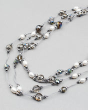 Load image into Gallery viewer, 48&quot; Crystal &amp; Pear Bead Mix Long Double Layered Necklace
