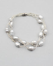 Load image into Gallery viewer, Triple Braided Elongated Pearl Bracelet
