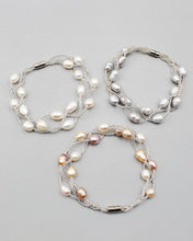 Load image into Gallery viewer, Triple Braided Elongated Pearl Bracelet
