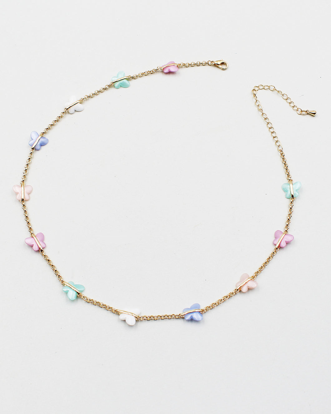 Resin Butterly Charm Choker Chain Necklace
