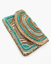 Load image into Gallery viewer, Bohemian Metallic &amp; Stone Beaded Clutch
