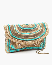 Load image into Gallery viewer, Bohemian Metallic &amp; Stone Beaded Clutch

