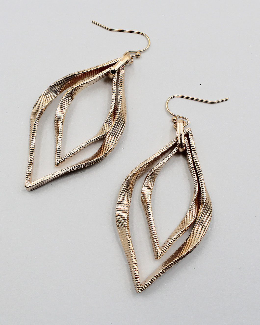 Double Layered Twisted Chain Dangle Earrings