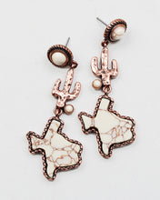 Load image into Gallery viewer, Texas Map Stone Earrings
