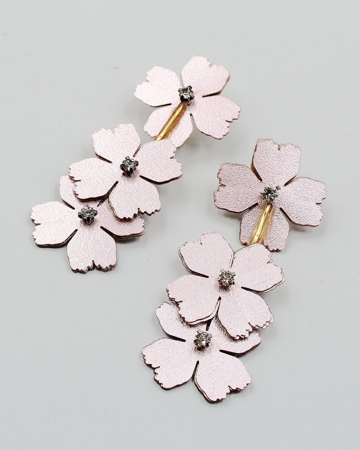 Flower Dangle Earrings with Metallic Finish – Sam Moon Trading