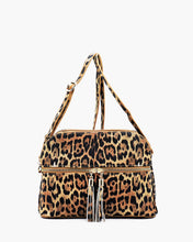 Load image into Gallery viewer, Tassel Front Leopard Print Front Zipper Shoulder/Crossbody Bag
