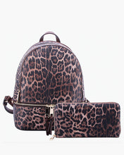 Load image into Gallery viewer, Leopard Print Backpack with Matching Wallet
