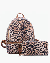 Load image into Gallery viewer, Leopard Print Backpack with Matching Wallet
