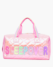 Load image into Gallery viewer, SLEEPOVER Quilted Metallic Large Duffle Bag
